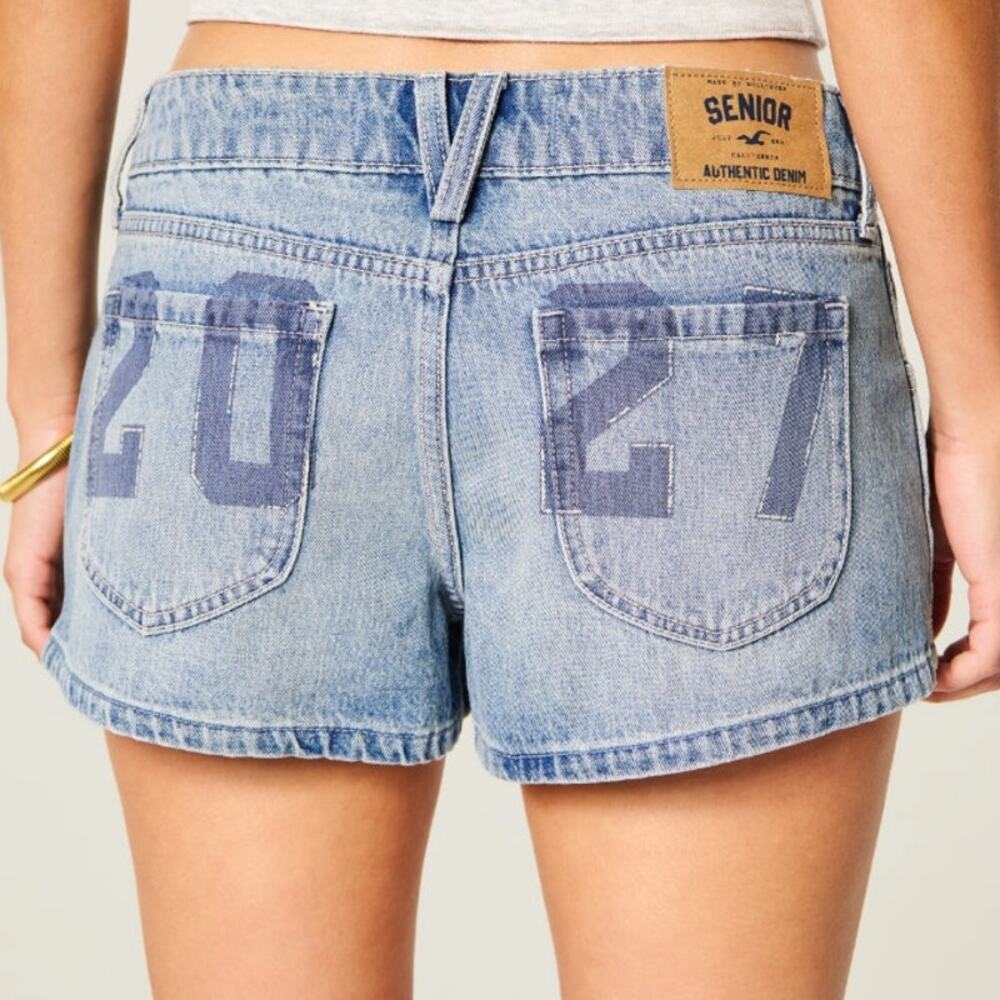 Hollister Senior 2027 Low Rise Mini Jean Shorts Blue Size 10